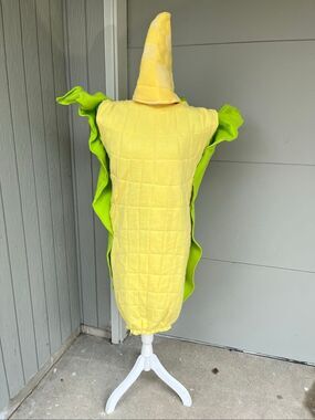 Home Sewn Corn Costume Adult Halloween Veggie Food Mascot Cosplay Costume